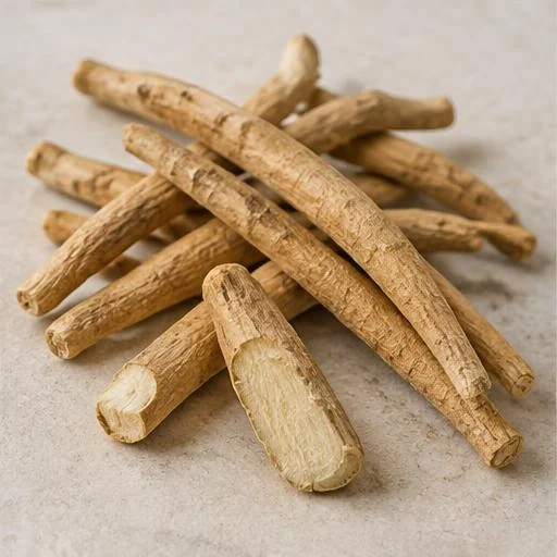 Illustrative botanical study of ashwagandha roots