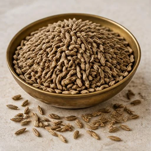 Illustrative botanical study of jeera cumin seeds